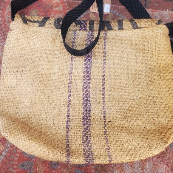 I Know Hope Burlap Messenger Bag NWT - Picture 2 of 7